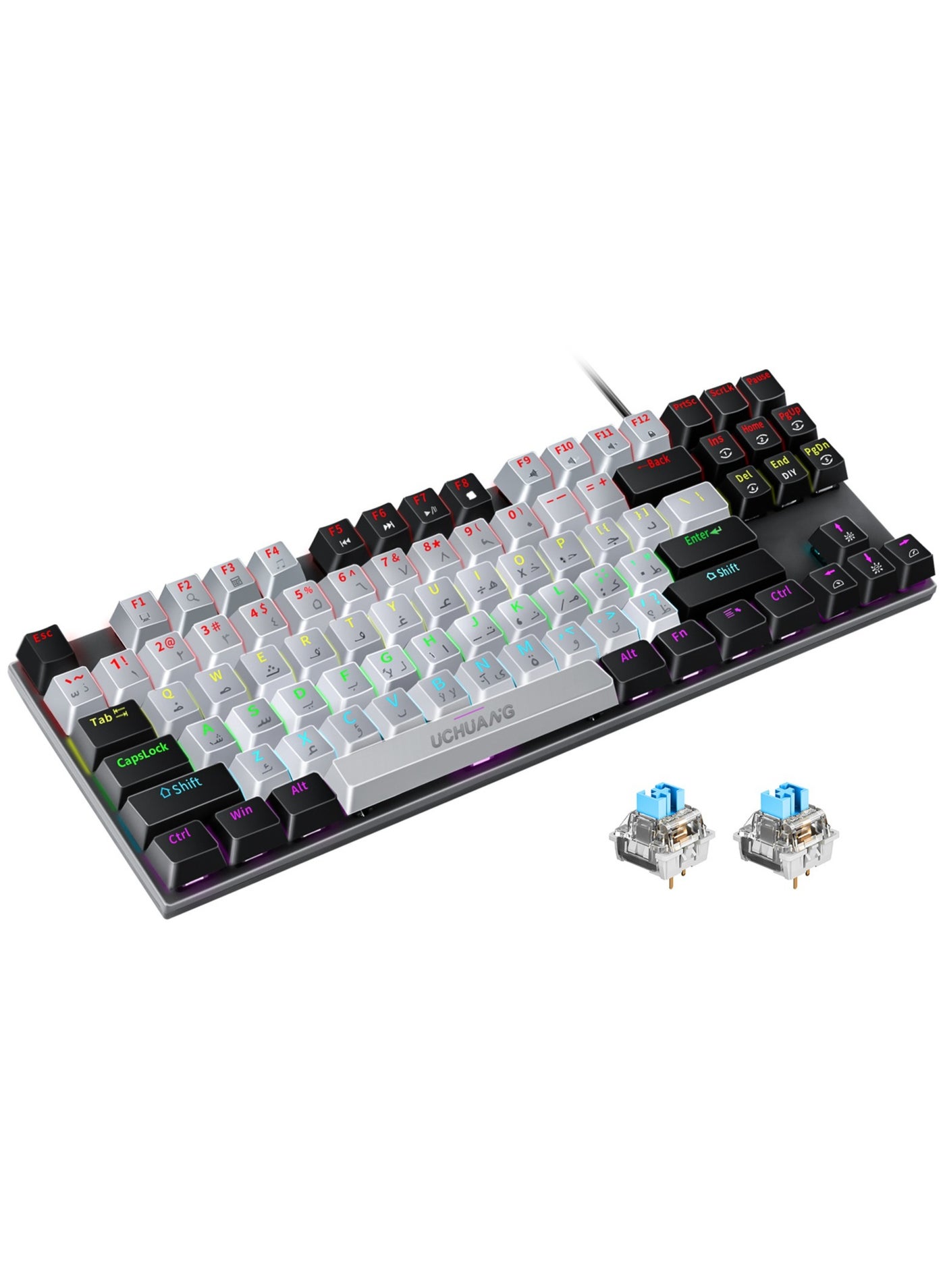 English Arabic Mechanical Gaming Keyboard with RGB…