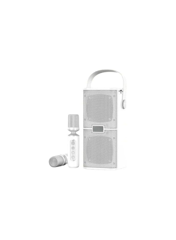 Compare YS218 Portable Bluetooth Speaker Dual Microphone AllinOne Family Outdoor Karaoke Party TF Audio White at KSA Price