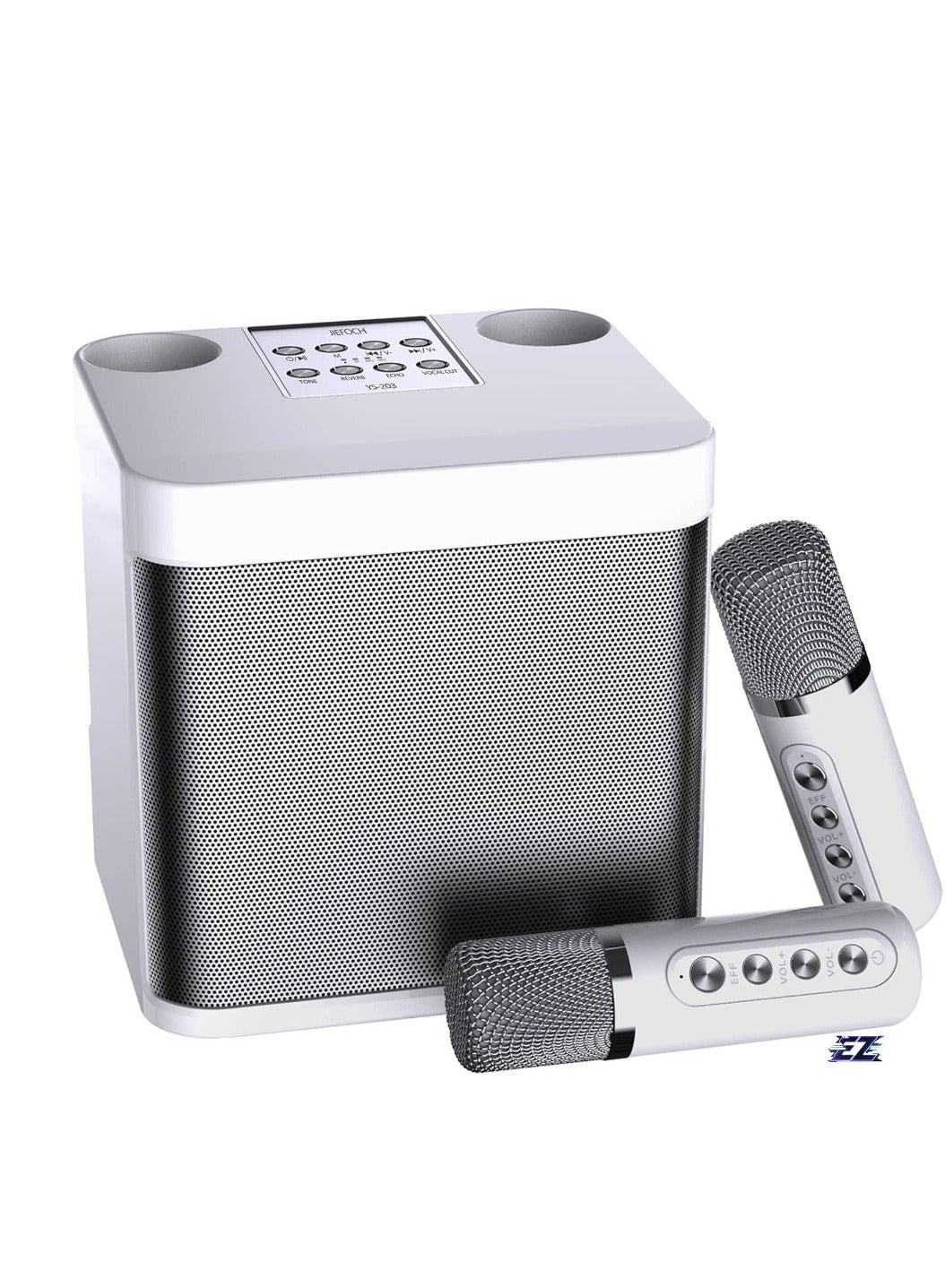 Compare Mini Karaoke Machine for Adults & Kids  Portable Bluetooth Karaoke Speaker for TV, 2 Wireless Microphones, PA Speaker System for IndoorOutdoor Parties, Family Singing Off White at KSA Price
