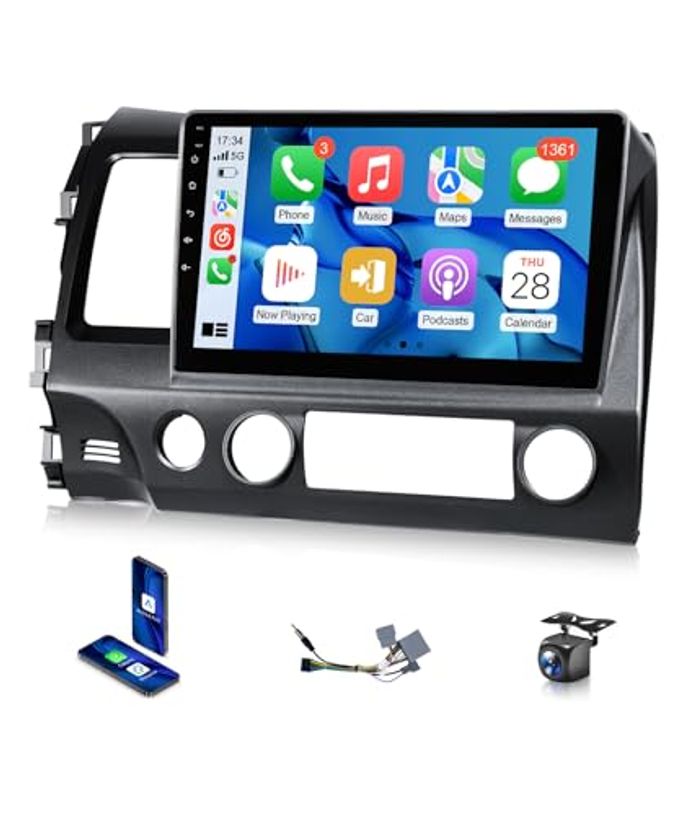 Compare 8Core 4G+64G Car Stereo For Honda Civic 2006 To 2011, Android 13 Wireless Carplay & Android Auto Radio For Honda Civic Touchscreen WWifi Gps Navigation Fm Rds Dsp Audio Receiver Swc Camera at KSA Price