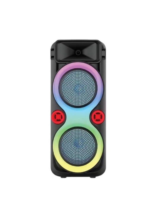 Compare 20W BT Portable Party Speaker with Wireless Mic, Remote, and RGB Lighting at KSA Price