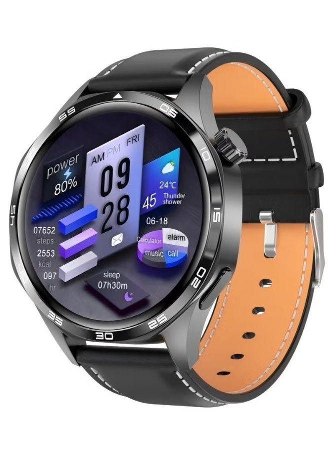 Compare smart watch with Bluetooth calling function answermake calls, fitness tracking watch with sleep monitoring function, suitable for iPhoneAndroid, IP67 waterproof leather black at KSA Price