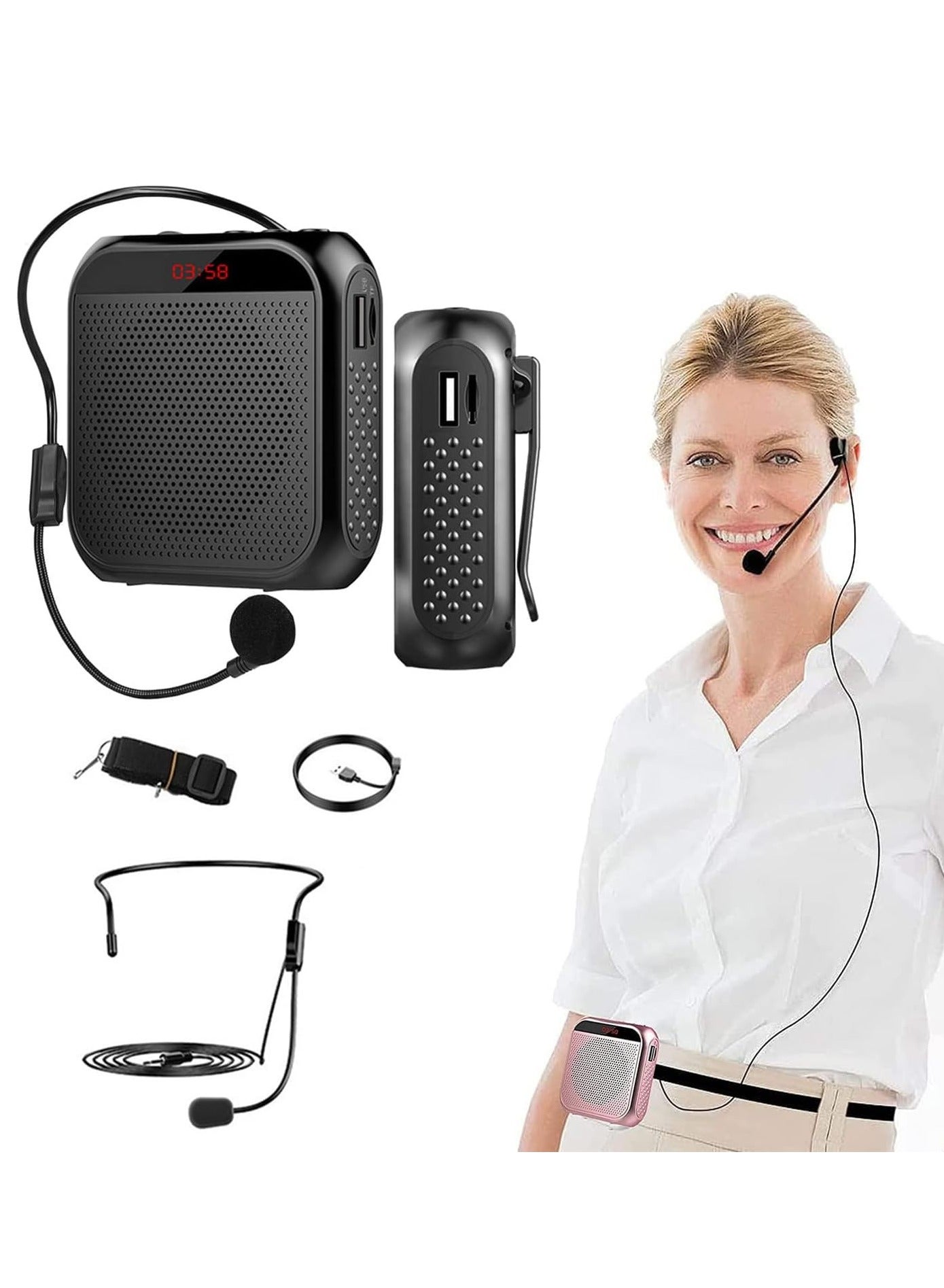Portable Voice Amplifier with Wired Microphone Headset…
