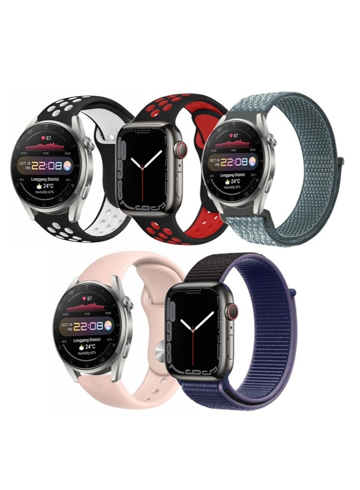 Compare 5pcs Watchband Bundle Compatible with all Samsung, Huawei, Amazfit, Fitbit and Honor with 22mm band size at KSA Price
