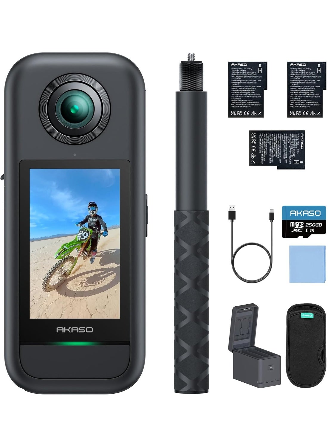 Compare AKASO 360 Weatherproof 360° Action Camera  5.7K 360 Video with 12 48MP Sensors, 72MP 360 Photo, 360SuperSmooth, Invisible Selfie Stick, 360° Horizon Lock, AI Tracking Cycling Combo at KSA Price