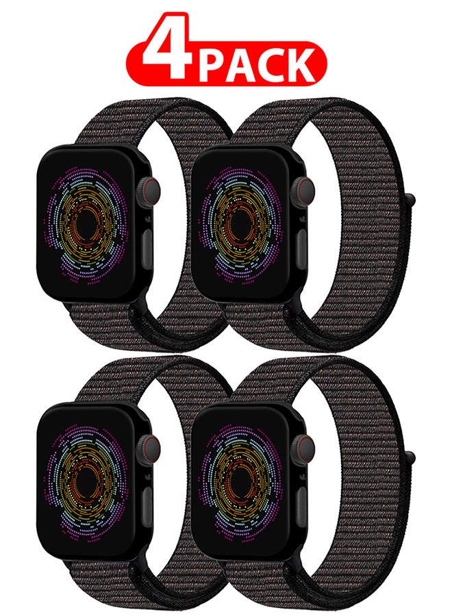 Compare 4 Pack Nylon Sport Loop Band Compatible With Apple Watch Bands 38mm 40mm 41mm Women Men Braided Elastic Wristbands Replacement Band For iWatch Series 7 6 5 4 3 2 1 SE Multicolour at KSA Price