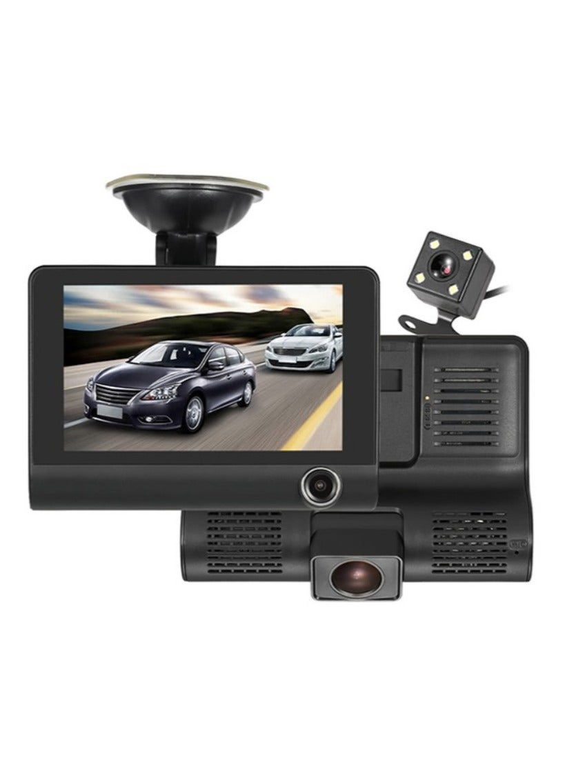 Three Lens Night Vision DVR Dash Car Camera