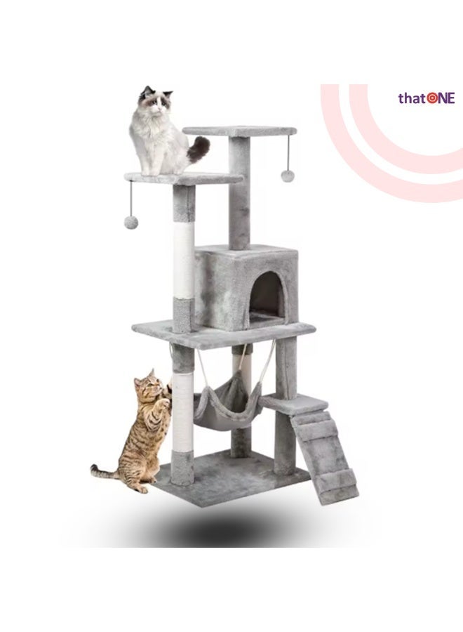 Cat Tree 112 cm Multi-Level Tower Condo Hammock…