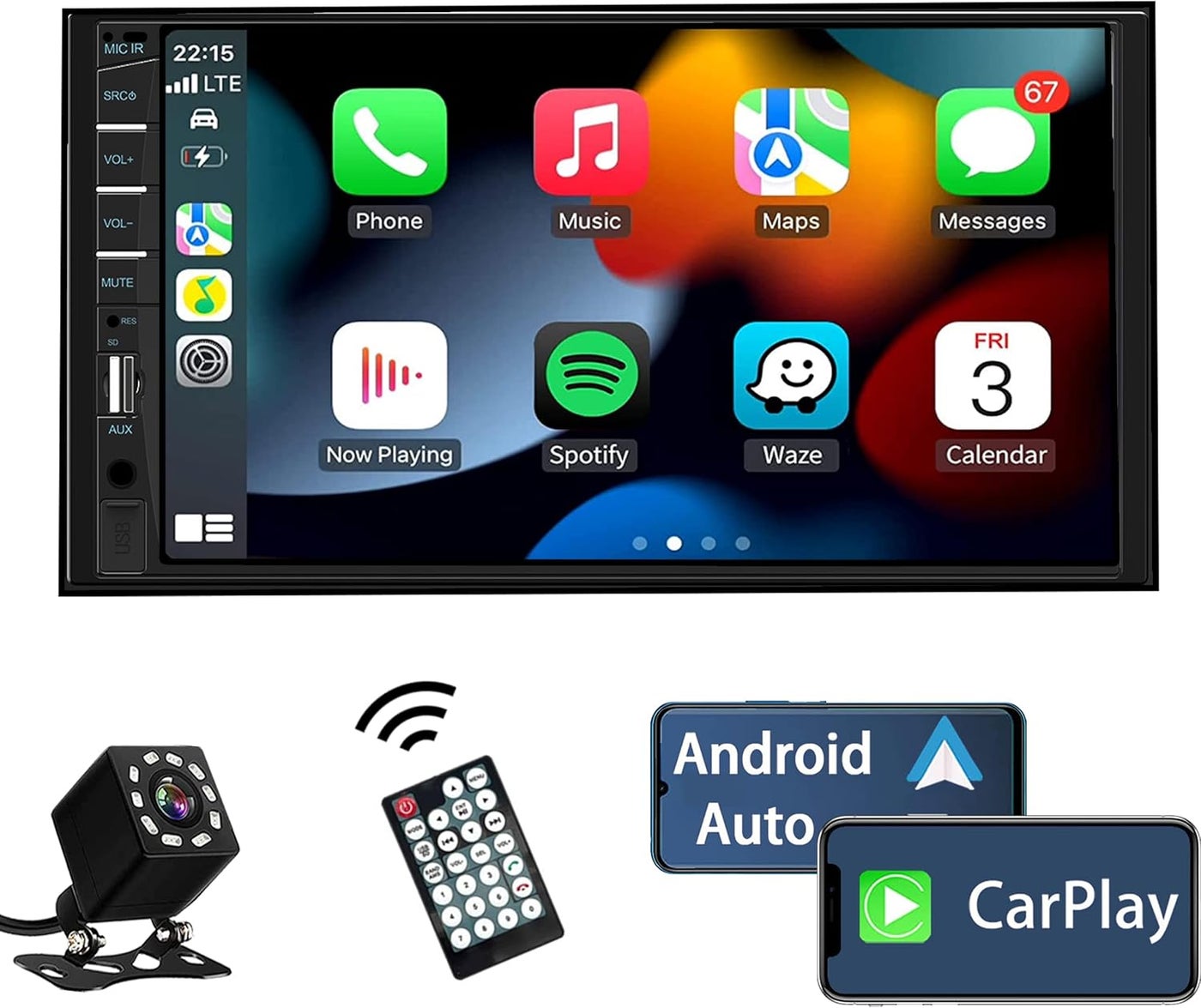 Naifay Double Din Car Stereo with Apple Carplay…