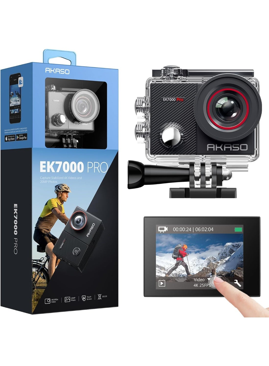 AKASO EK7000 4K30FPS 20MP WiFi Action Camera with…