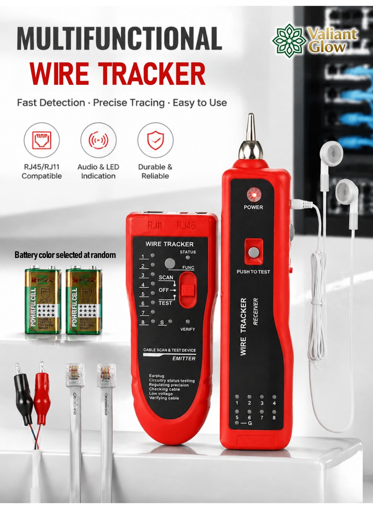 Compare Wire Tracker | Multifunctional Network Cable Tracer | Universal RJ11RJ45 Cable Tracker | Cat5Cat6 Network & Telephone Cable Tester | Cable Scan& Finding | PoECompatible AntiInterference Wire Tracer | Continuity Tester with Headphones | Portable Network Maintenance Cable Tracer Storage Bag Included at KSA Price