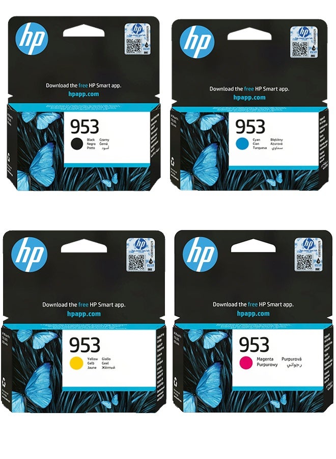 Compare 953 Full set Original Ink Cartridges for HP OfficeJet Pro 8700 Printer Series  Black, Cyan, Yellow, Magenta at KSA Price
