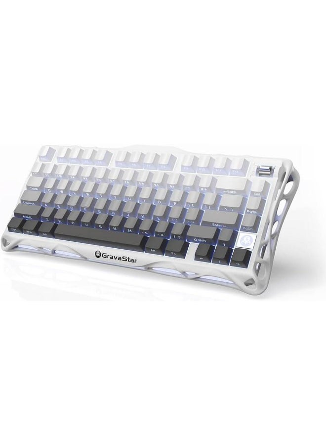 Compare Mercury K1 75% Mechanical Gaming Keyboard, Aluminum Alloy Frame, PBT + PC Keycaps, GasketMounted with Foam, HotSwappable Kailh CherryPink Switches, TriMode USBC  2.4 GHz  Bluetooth, 8,000 mAh Battery, Dual RGBxx at KSA Price
