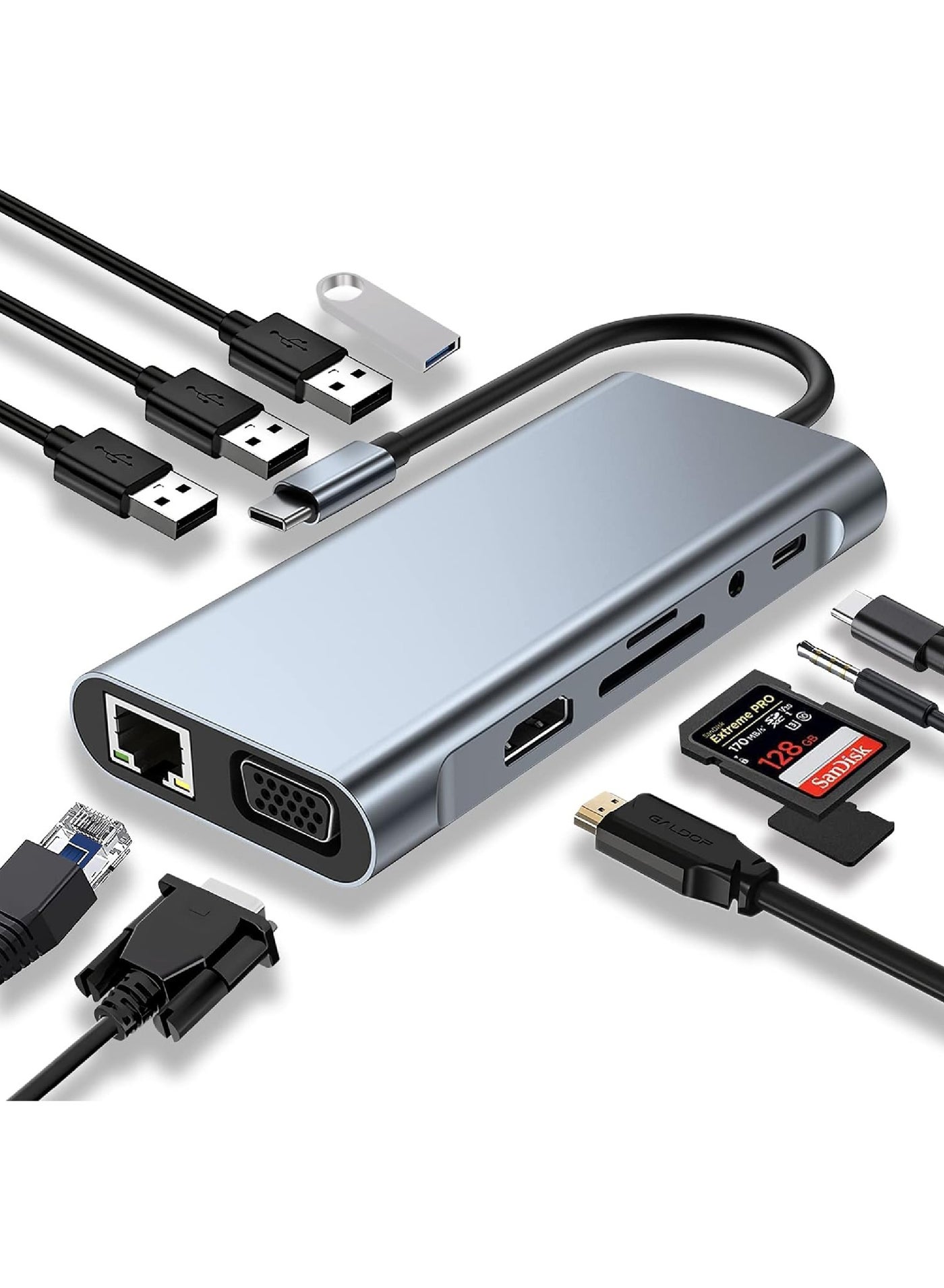 USB C HUB USB C Adapter 11 in…