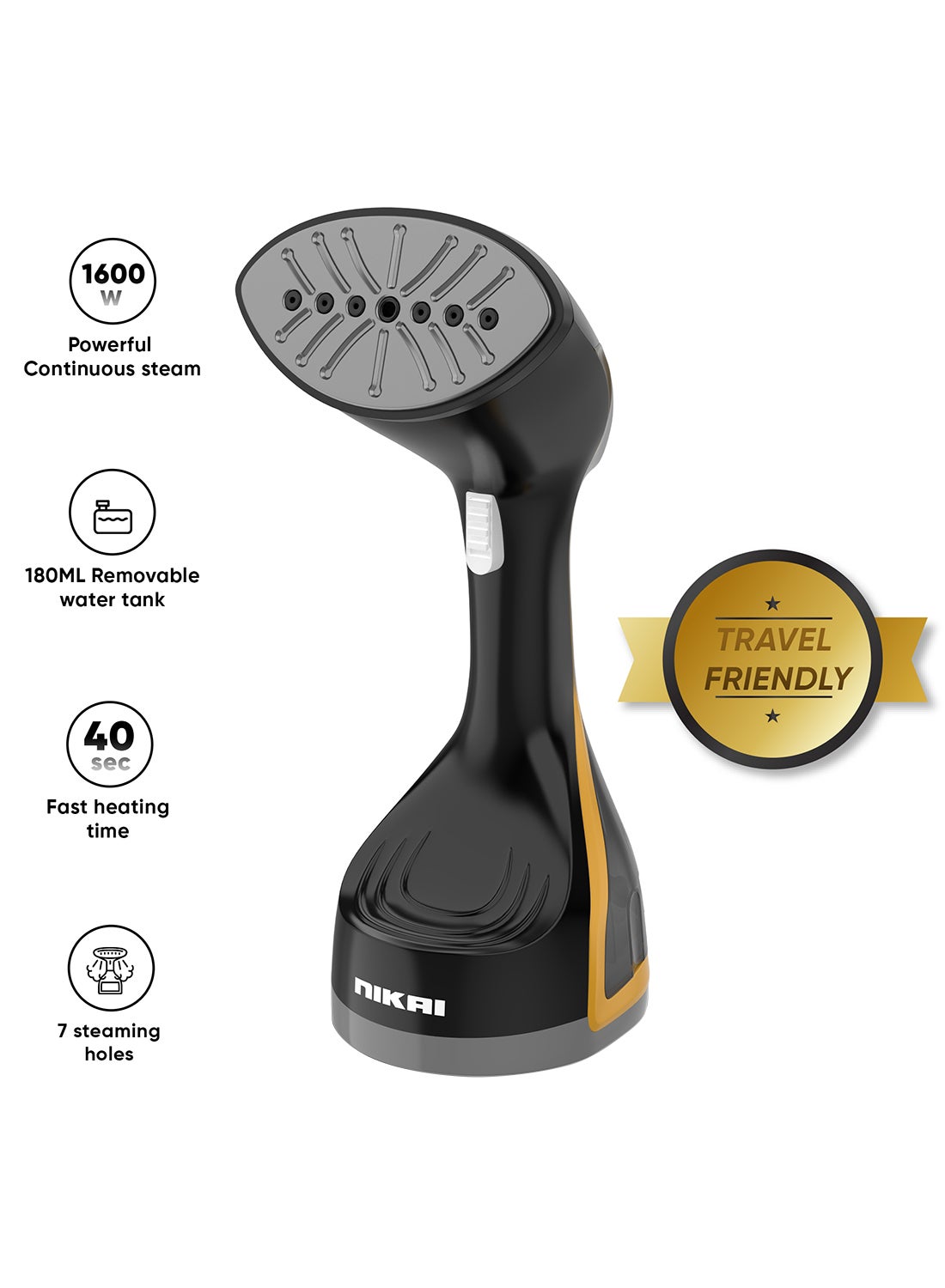 Compare 1600W Portable Garment Steamer, Fast Heating, Effortless Results, Fabric Wrinkles Remover, Large Detachable Water Tank, Travel  Friendly Handheld Iron Best For Fabrics & Clothes 180 ml 1600 W NGS77H BlackSilver at KSA Price