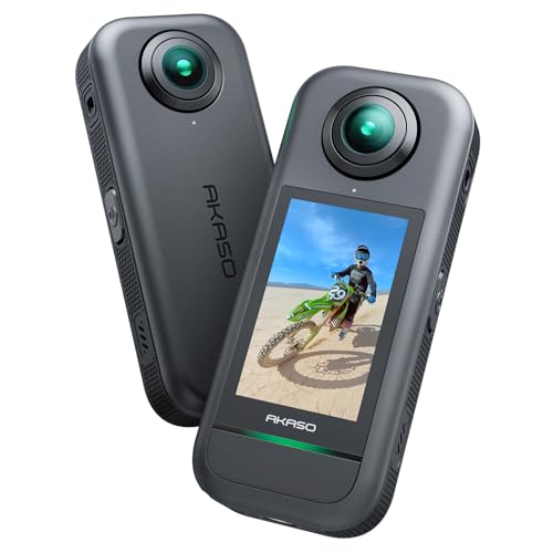 Compare AKASO 360 Weatherproof 360° Action Camera  5.7K 360 Video with 12 48MP Sensors, 72MP 360 Photo, 360SuperSmooth, 2.29 Touchscreen, Invisible Selfie Stick Effect, 360° Horizon Lock, AI Tracking at KSA Price