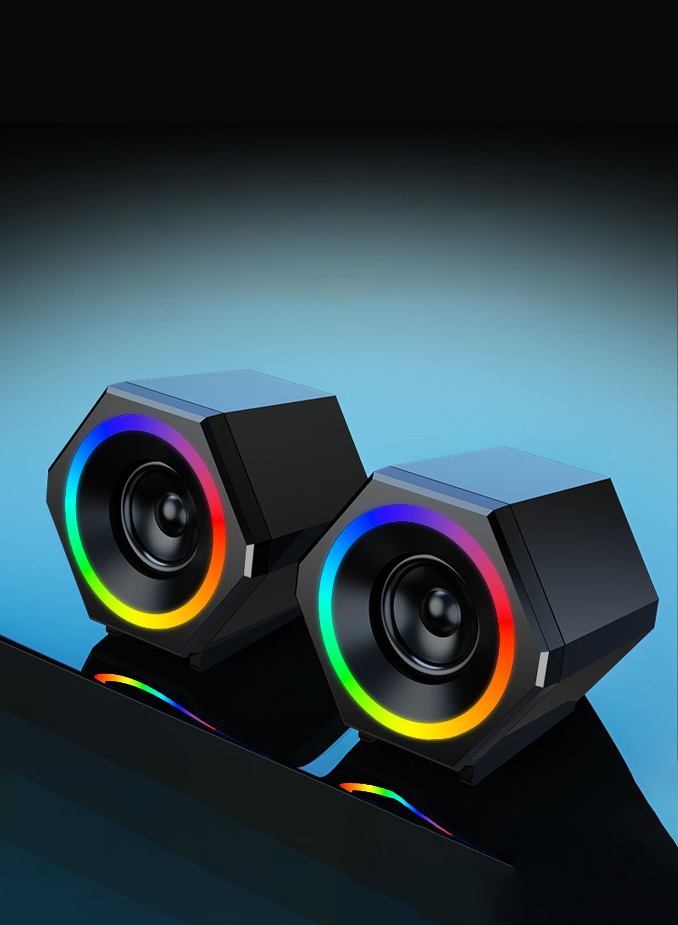 Compare PC Speakers,USB Wired Subwoofer  Speakers, Computer PC Speakers Laptop Desktop Small Audio Speaker,USB Powered Computer Stereo Speaker for PCs,Desktop,Computer,Laptop at KSA Price
