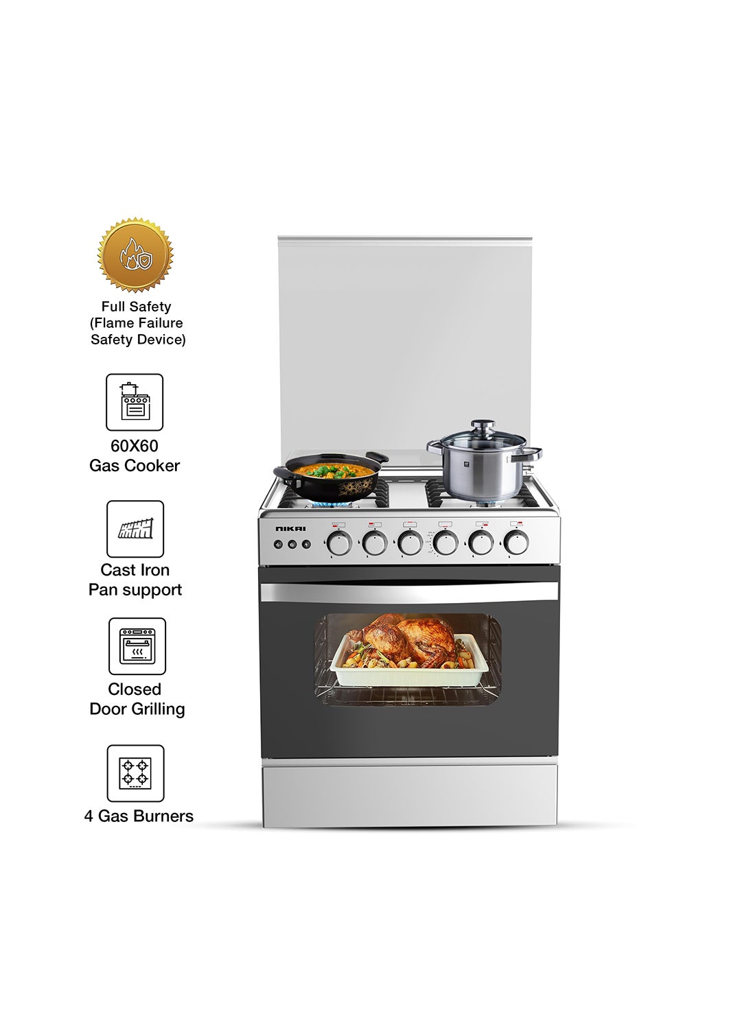 60X60cm 4 Burner Full Safety FreestAnding Gas…