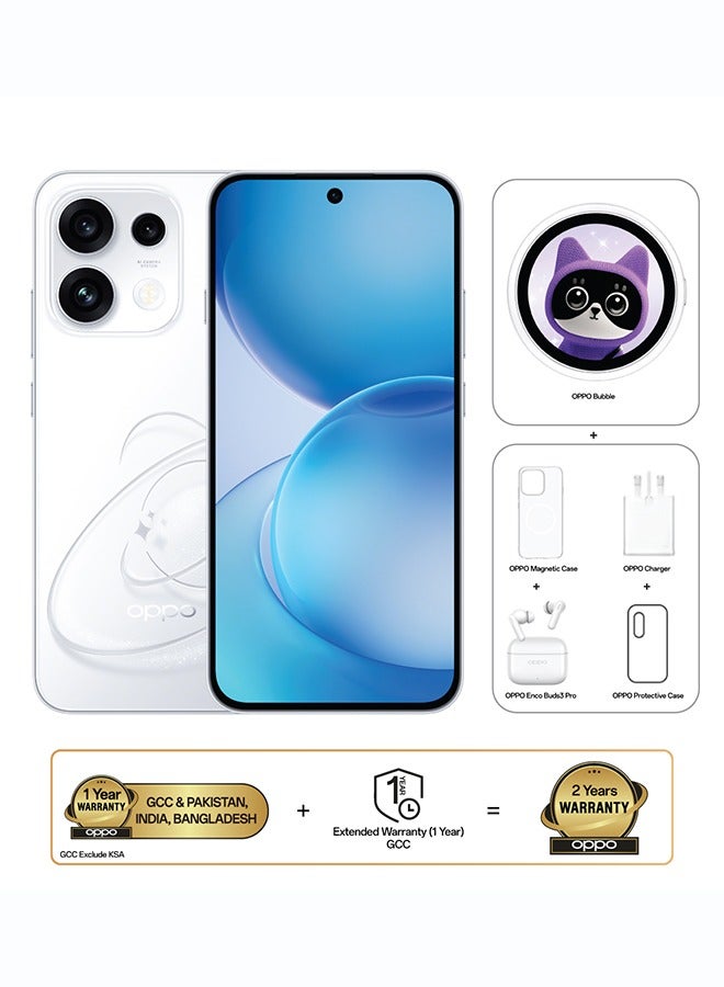 Compare Reno16 AI Phone Dual SIM 5G Pop White 12GB RAM 256GB With OPPO Bubble + OPPO Enco Buds3 Pro + OPPO Magnetic Case  Middle East Version at KSA Price
