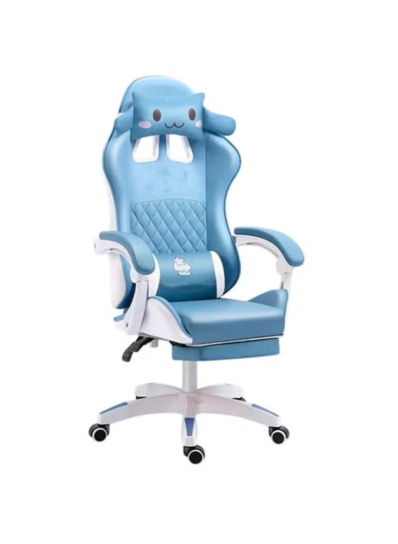 Blue Cartoon Gaming Chair with Footrest Ergonomic…