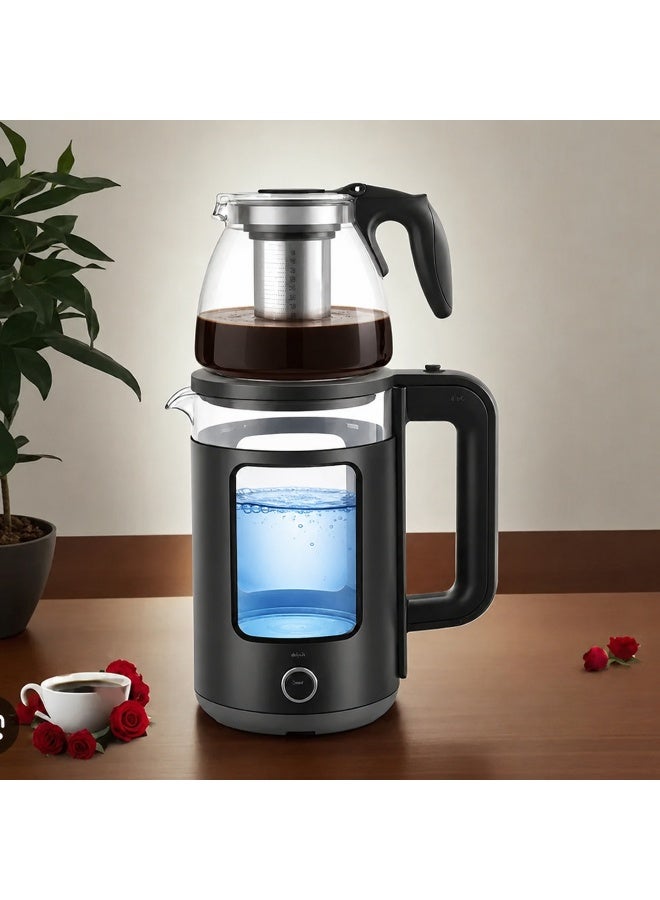 Glass Electric Kettle 2-in-1 Hot Water Boiler And…