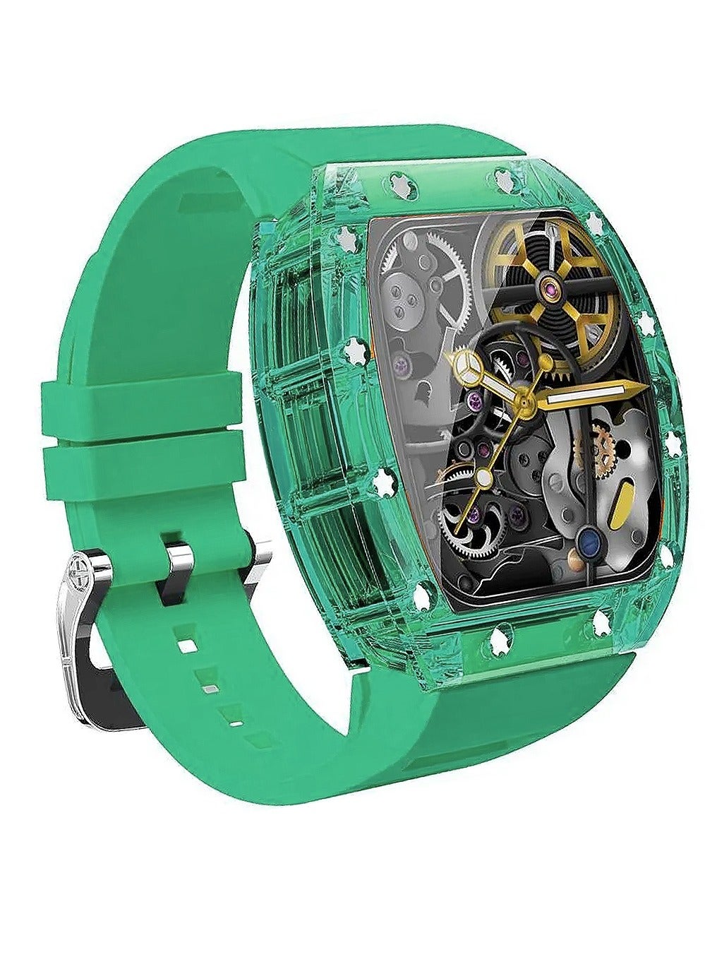 Compare Carlos Santos 1.57 Inches Smart Watch with Power Adapter and Charging Cable Green Lion Light Blue at KSA Price
