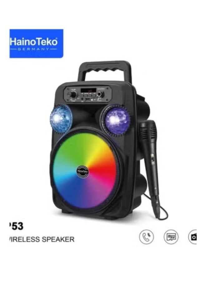 Compare P53 Portable Wireless Bluetooth Speaker with Microphone | Powerful Sound & Deep Bass | Long Battery Life | Compact & Lightweight Design for Indoor, Outdoor, Travel & Parties – Black at KSA Price