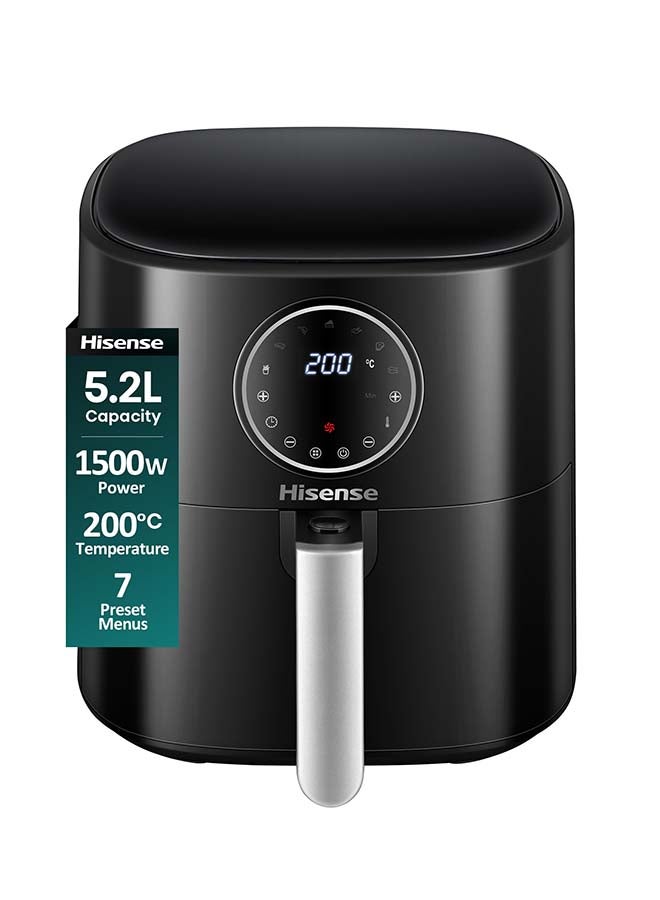 Compare 5.2L Capacity Air Fryer, 1500W Power, 200℃ Temperature, 7 Present Cooking Menu, Circular Touch Display, Metallic Interior H06AFGY1S1 5.2 L 1500 W Air Fryer Black H06AFGY1S1 black at KSA Price
