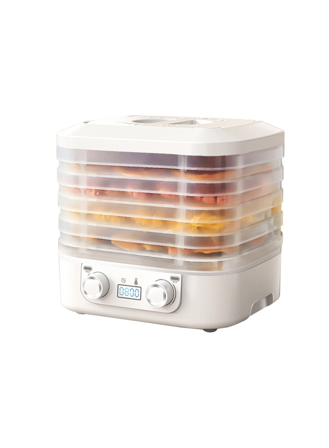 Compare Food Dehydrator Machine 5 Trays With Digital Timer And Temperature Control For Fruit Vegetable Meat Beef Jerky  HM801 White at KSA Price