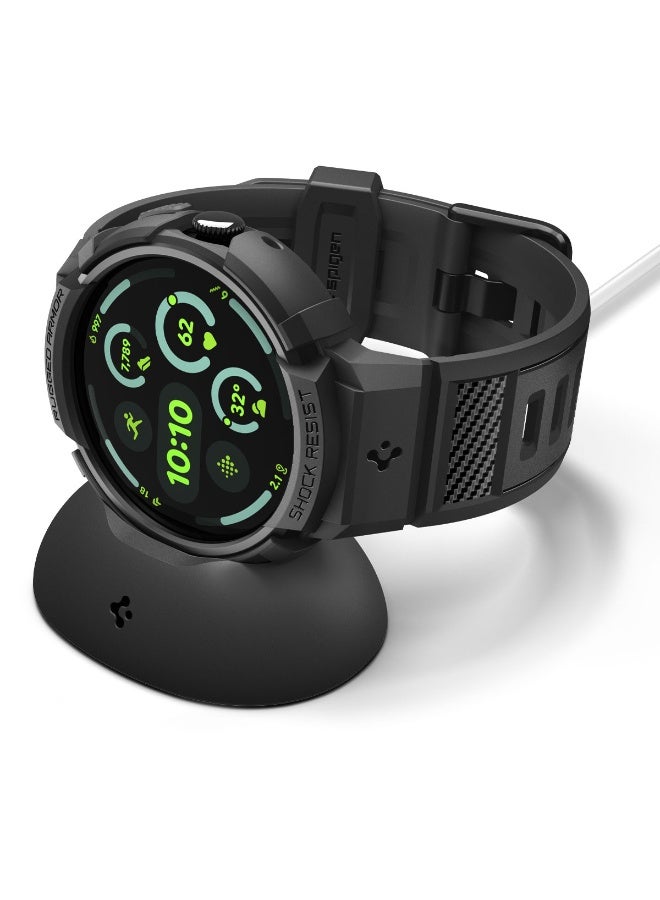 Compare Rugged Armor Pro for Google Pixel Watch 4 45mm Case Band with Charger Stand Protective TPU Cover 2025  Matte Black at KSA Price