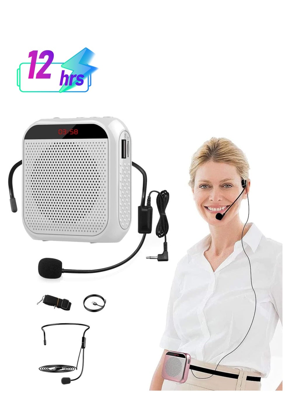Voice Amplifier with Wired Microphone Headset Portable…