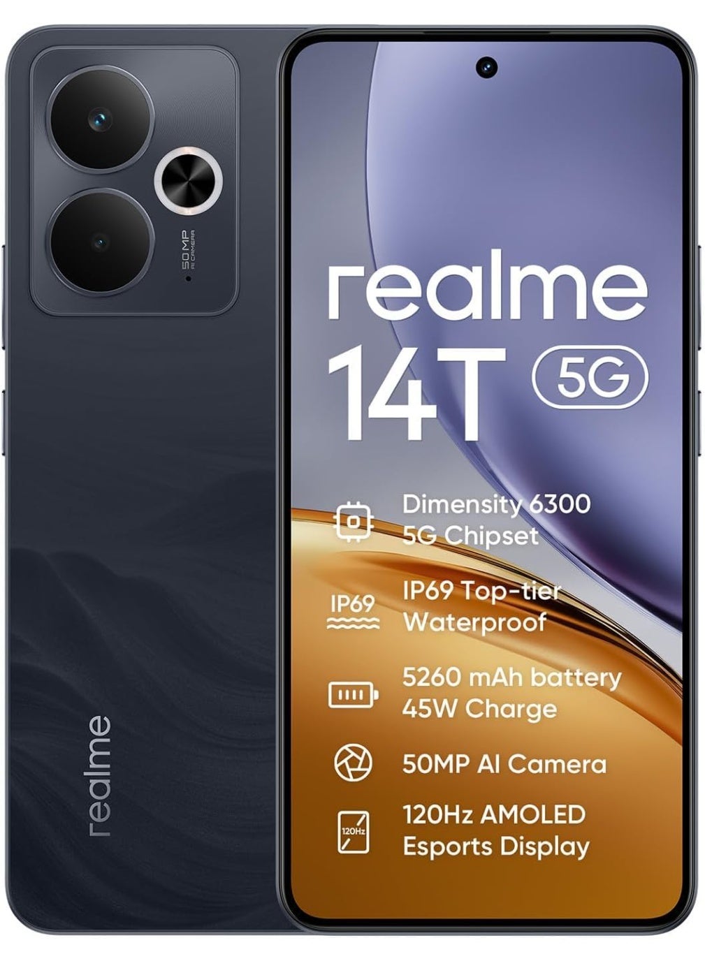 Compare realme 14T 5G Dual SIM 12GB RAM 256GB ROM Obsidian Black  International Version at KSA Price