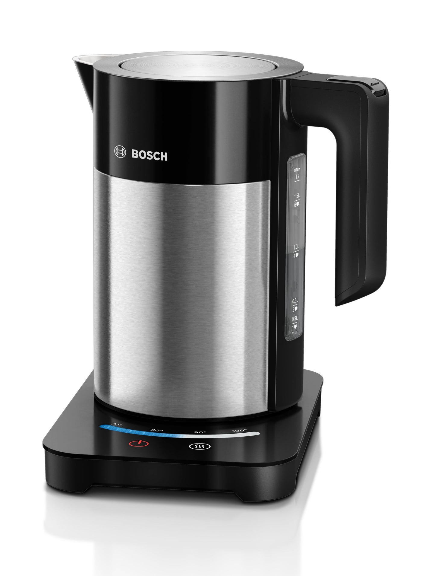 Compare 1.7L, Styline Kettle, 7 Temp Settings & KeepWarm, Your Perfect Brew! 1.7 L 3000 W TWK7203GB Stainless Steel at KSA Price