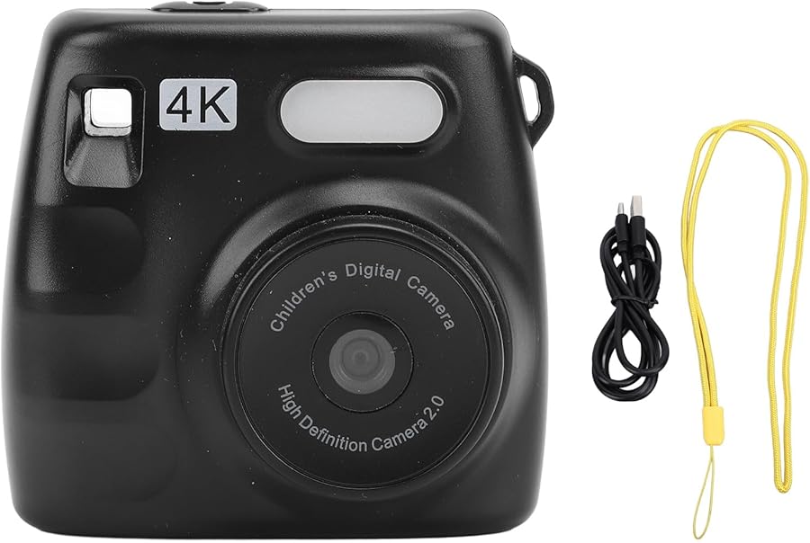 Black Portable Digital Camera 48MP Dual Lens 1080P…