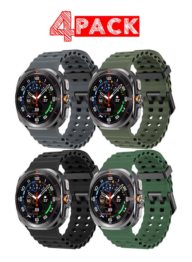 (for Samsung Galaxy Watch 7 Ultra) 4 Pack Silicone…