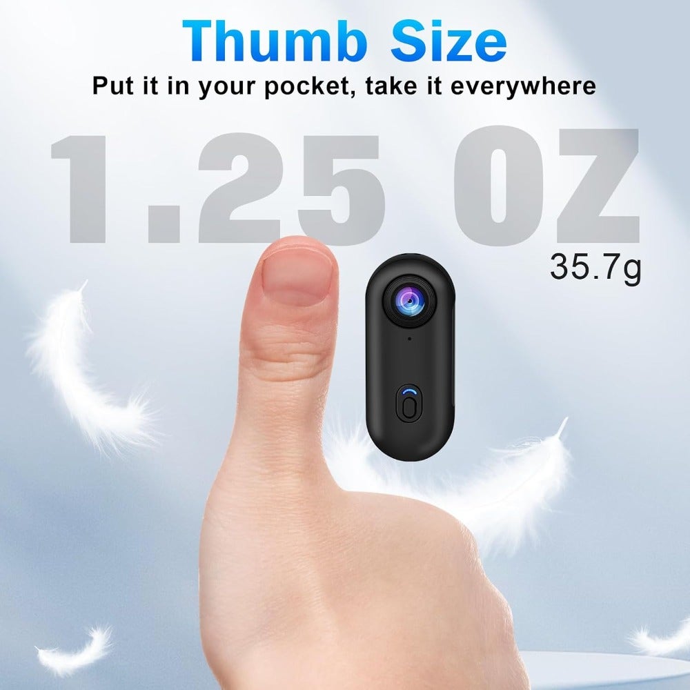 Compare i3 Thumb Action Camera 4K Small Size Anywhere Mount Small Body Camera,Spring Clip, Portable Vlogging, HandsFree POV Recording, Helmet Camera for Cycling, Motorcycle at KSA Price