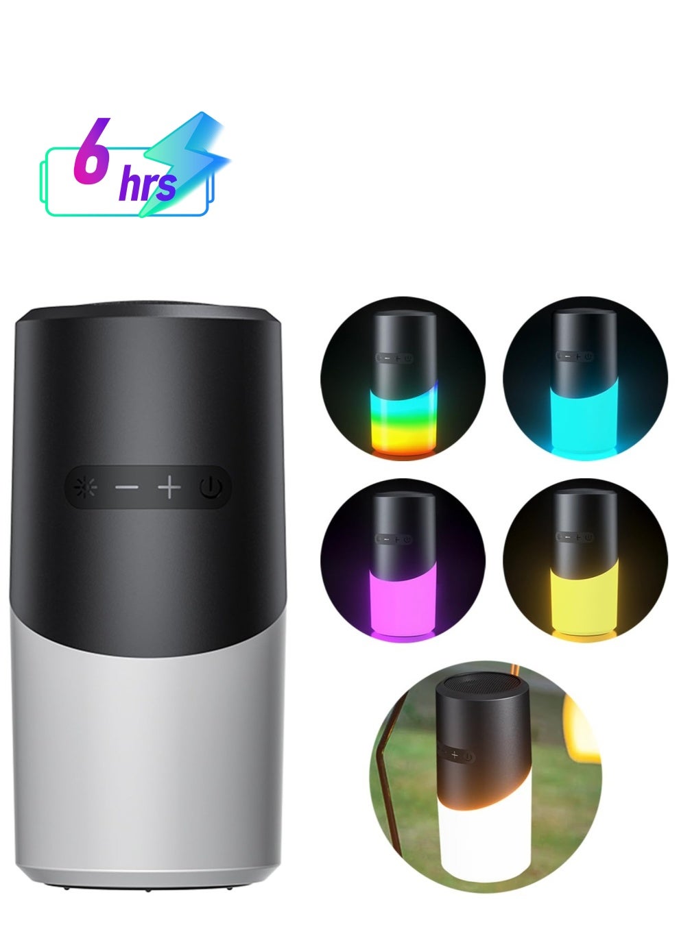 Compare Portable Bluetooth Speaker, 7 Preset Light Modes, Bluetooth 5.3, IPX5 Waterproof, 20m Long Range, Perfect for Camping, Hiking, Mountaineering, Outdoor Activities and Cycling at KSA Price