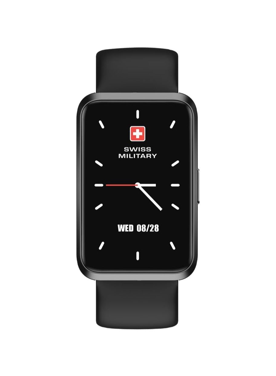 Compare Swiss Military Rhine2 Smart Band 1.57” Display, Bluetooth Calling, Multi Language, Health & Sports Tracking, 7 Days Battery, IP67, iOSAndroid Compatible, Black Strap at KSA Price