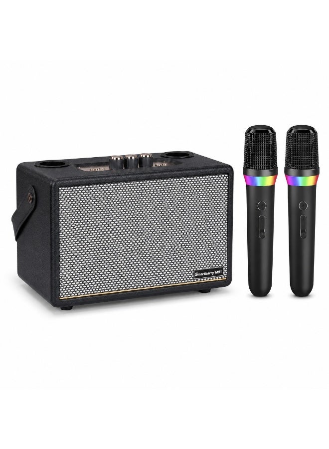 Compare M91 Wireless Karaoke Speaker with 2 Wireless Microphones, Portable Bluetooth Speaker, Retro Style Audio System, USB & AUX Input, Rechargeable Party Speaker for Home Gatherings, Outdoor Events & Family Fun at KSA Price