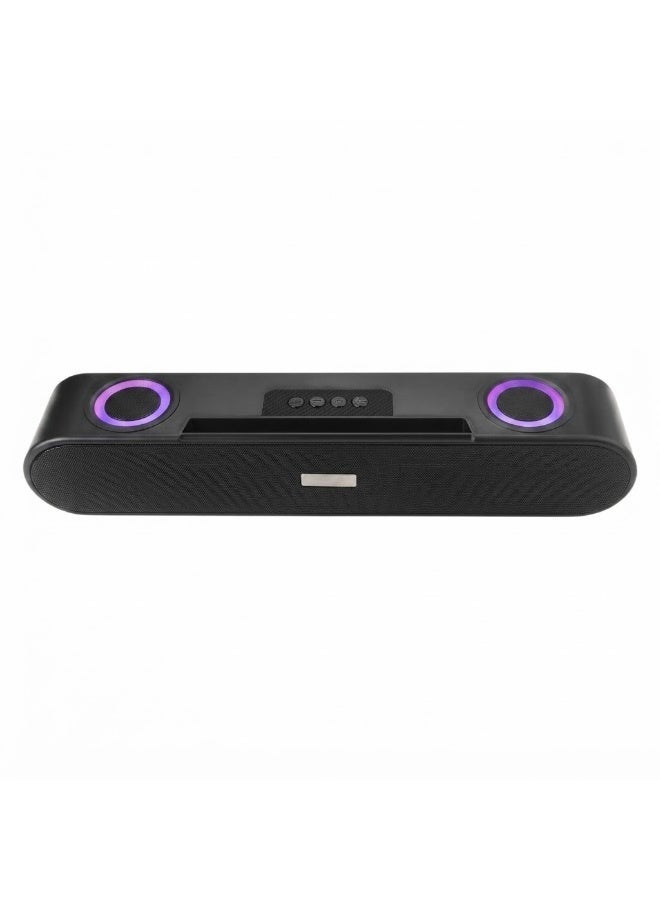 Compare Portable Bluetooth Soundbar Speaker,M25VP 10W Powerful Bass Sound, 2400mAh Rechargeable Battery, Wireless Speaker for TV, Home & Entertainment – Black at KSA Price