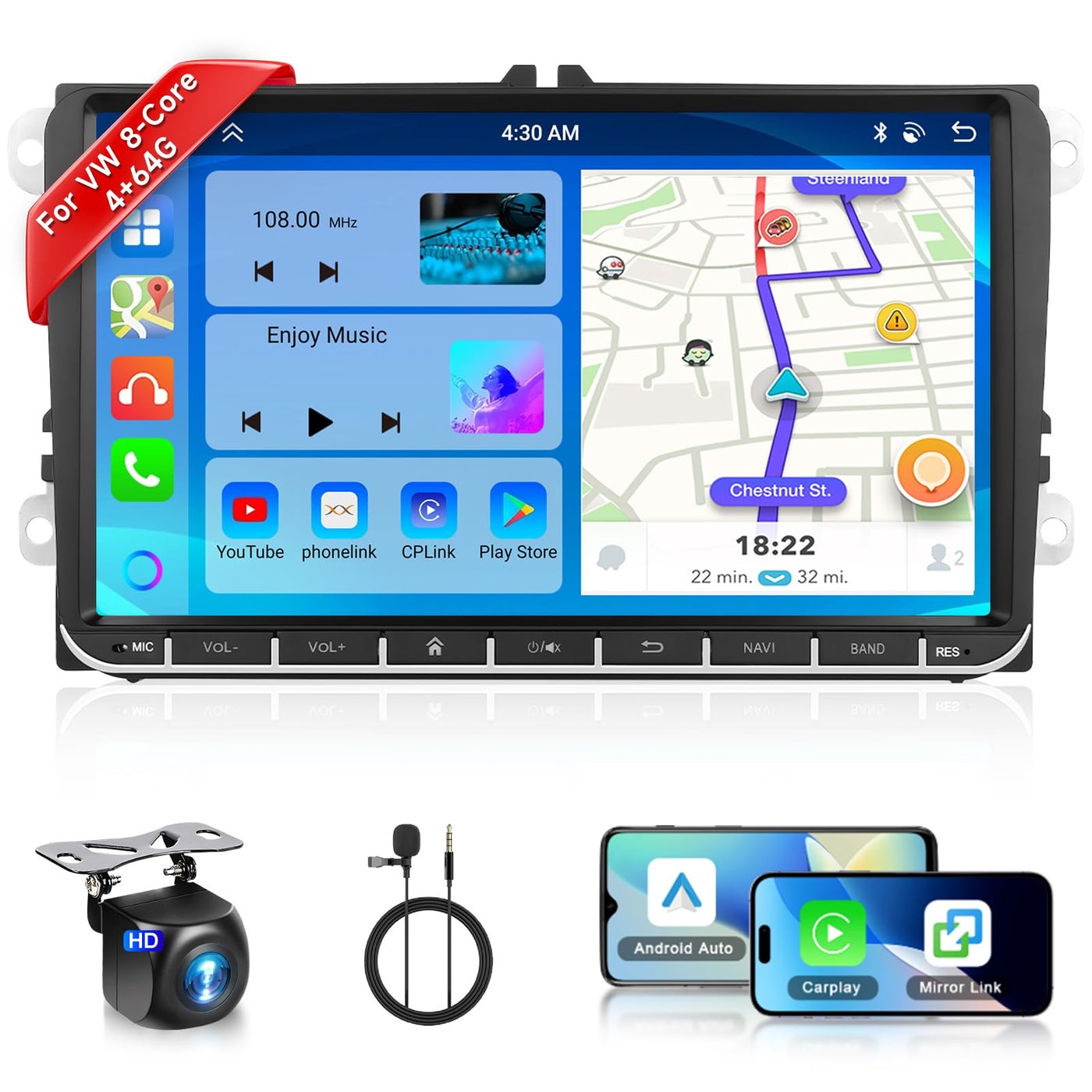 8 CORE 4G64G Car Radio for VW Passat Jetta…