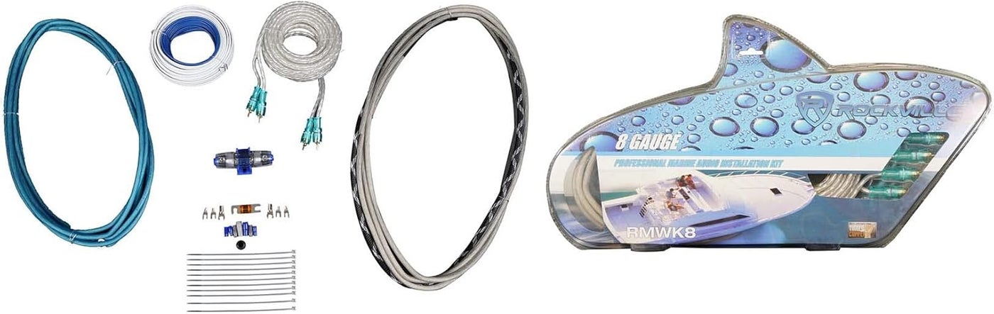 Compare Rockville RMWK8 8 AWG Marine Amplifier Installation Kit with Waterproof Fuse Holder and OFC RCA Cable at KSA Price