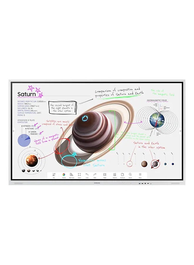 Compare Flip Pro WM85B 85Inch 4K UHD Interactive Display – Infrared MultiTouch 20 Points, Tizen 6.5 OS, WiFi, Bluetooth, AirPlay 2, USBC, HDMI, DisplayPort, 32GB Storage, OPS Slot, Antimicrobial Matte Screen, Landscape Orientation, 167 Operation, VESA at KSA Price