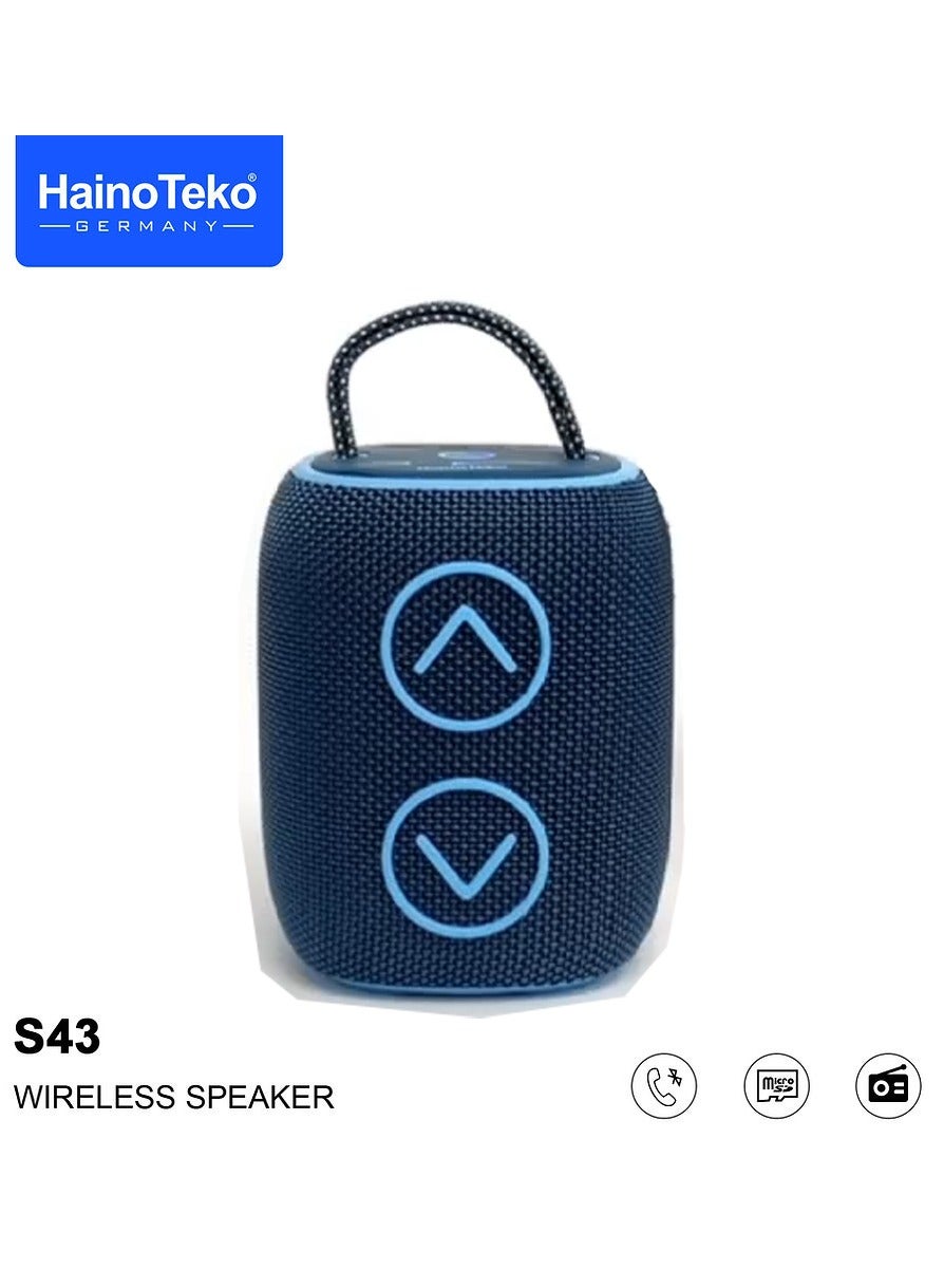 S43 Portable Bluetooth Speaker with Button Control,…