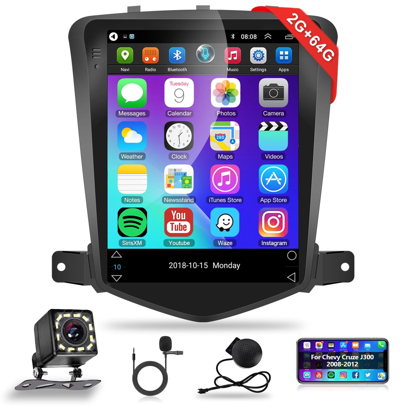 HiFi 16EQ 2G64G Android Car Radio for Chevy…