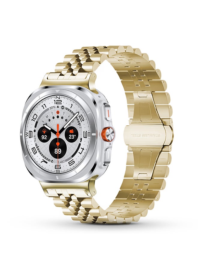 Compare Metal Bands Compatible with Samsung Galaxy Watch Ultra 47mm 2024,  Stainless Steel Replacement Wristband Strap Men Women for Galaxy Watch 7 Ultra 47mm  Gold at KSA Price