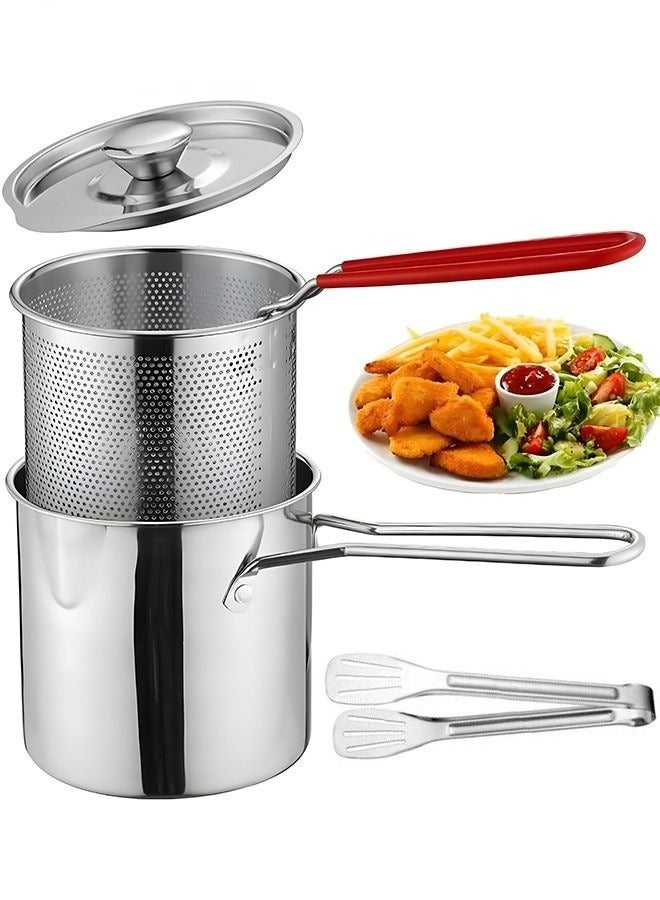Compare Deep Fryer Pot,304 Stainless Steel Japanese Style Fryer Pan With Oil Filter Mesh,Lid And Clip,Non Stick Fryer Uniform Heating For General Purpose Gas Stove at KSA Price
