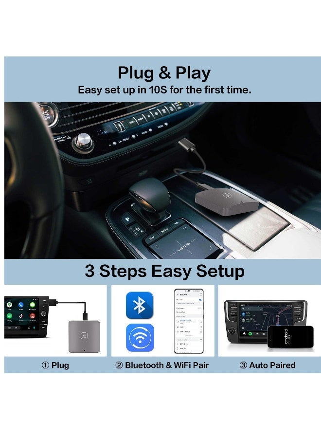Compare Wireless Android Auto Adapter for OEM Factory Wired Android Auto Cars 5.8Ghz WiFi Plug & Play Easy Setup Wireless Android Auto Dongle for Android Phones Converts Wired Android Auto to Wireless at KSA Price