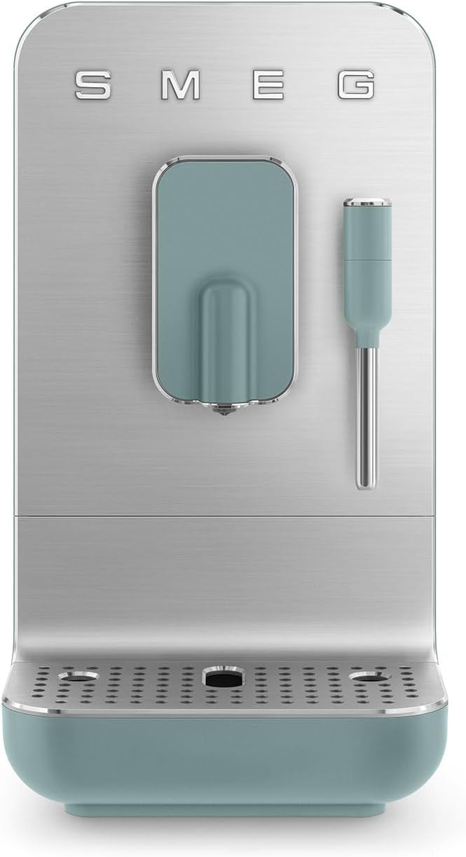 Compare Smeg 50’s Retro Style Bean To Cup Coffee Machine with Milk Frother  Emerald Green 1.4 L 1350 W BCC12EGMUK Emerlad green at KSA Price