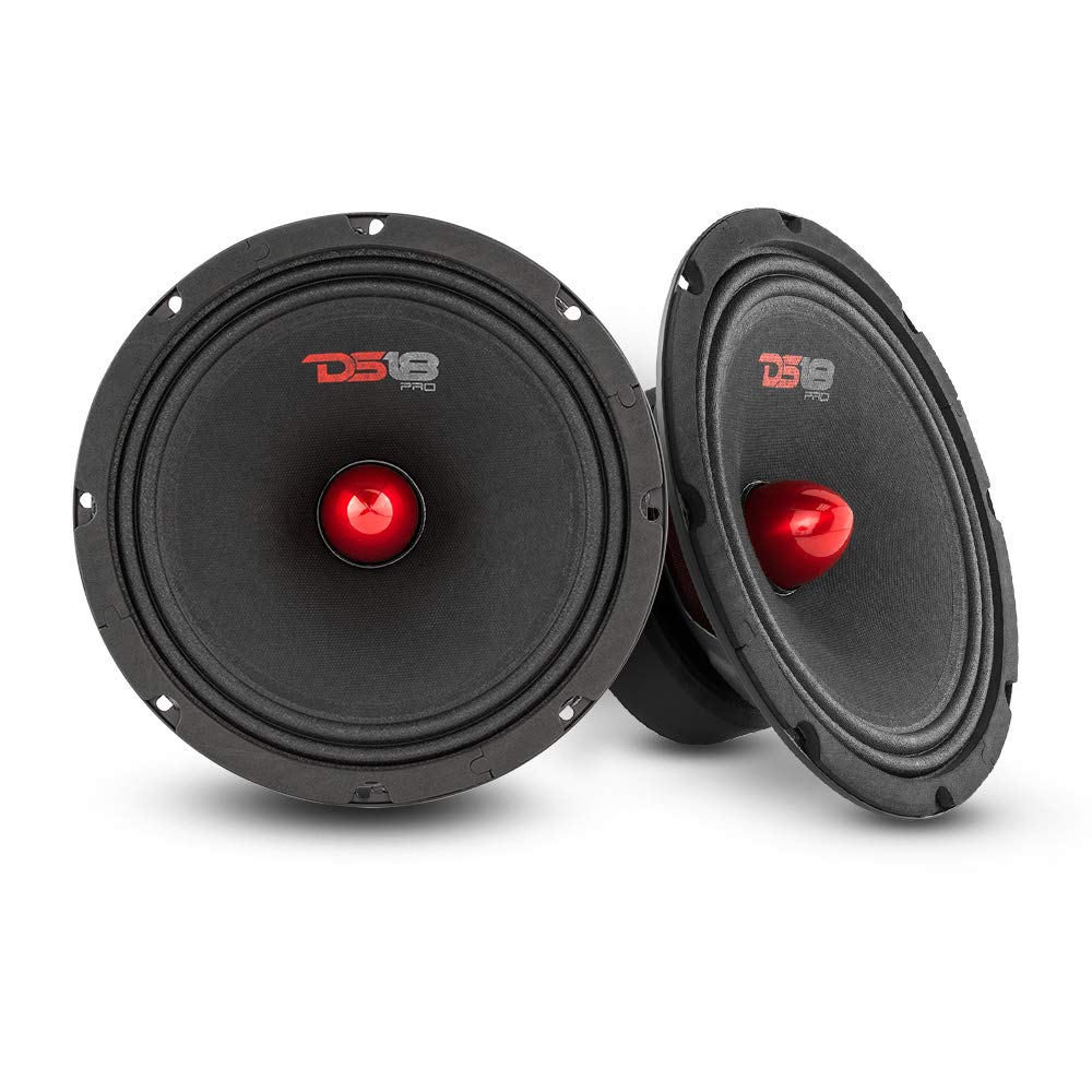 Compare DS18 2X PROGM8.4B Loudspeaker  8, Midrange, Red Aluminum Bullet, 580W Max, 4 Ohms,1.5 Kapton VC Premium Quality Audio Door Speakers for Car or Truck Stereo Sound System (2 Speakers) at KSA Price
